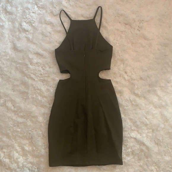 Olive Green Cut Out Dress - Picture 4 of 6